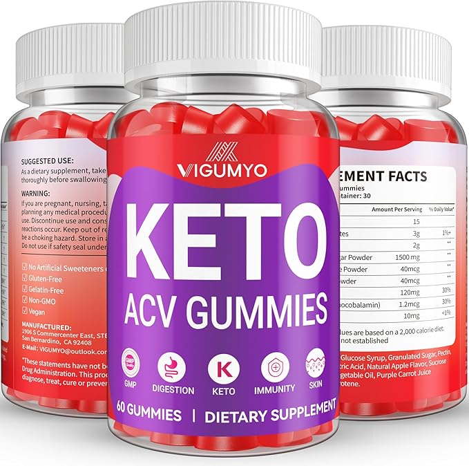 Keto ACV Gummies for Adults Keto Gummies Advanced Formula with B12 Pomegranate Beet Juice 180 Gummies