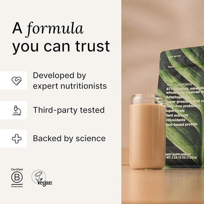 Huel Daily Superblend Vanilla Powder, 25g Plant Based Protein, Super Greens, 87 Vitamins, Minerals, and Wholefood-Sourced Ingredients, 19 Servings, Scoop not Included to Reduce Plastic