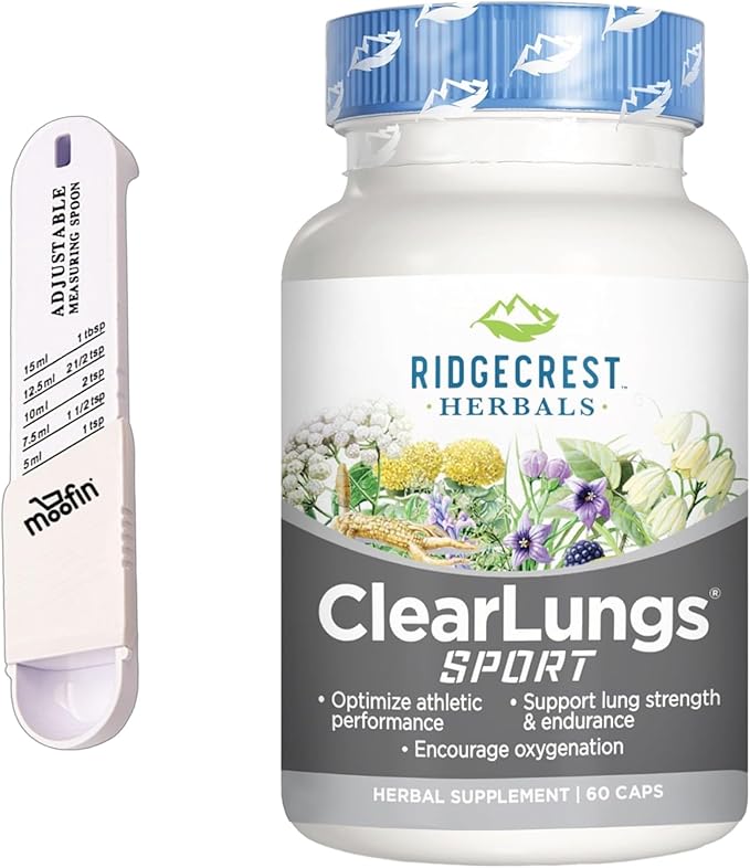 Clear Lungs, Respiratory Support for Better Lungs Plastic Measuring Spoon, Herbal Lung Cleanse for Athletes, Ideal for Fitness Enthusiasts, Pack of 1, 60 Capsules
