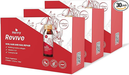 Liquid Collagen for Women, Collagen Drink with 10,000mg Marine Collagen Peptides, Collagen Liquid for Women for Hair Growth, Skin Repair, Nail Strength, 1.69 Fl Oz (Pack of 30)