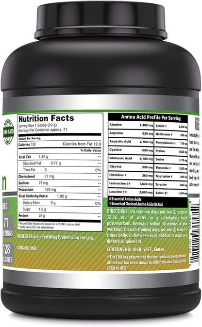 Amazing Formulas Grass-Fed Whey Protein Supplement | 5 Lbs | Unflavored | 25 G Protein Per Serving | Non-GMO | Gluten-Free | Made in USA