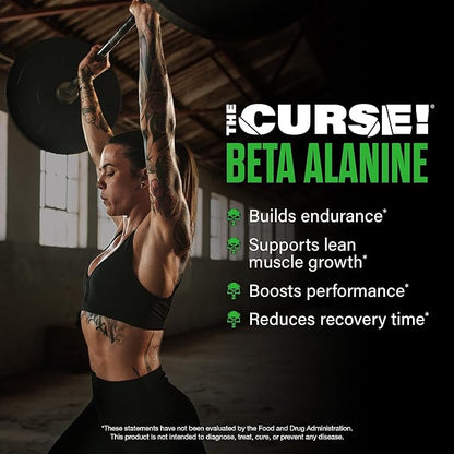 JNX SPORTS The Curse! Beta Alanine Powder - Unflavored, 100 Servings, 3g per Serving, GMP Compliant, Non-GMO, Made in The USA, Dietary Friendly
