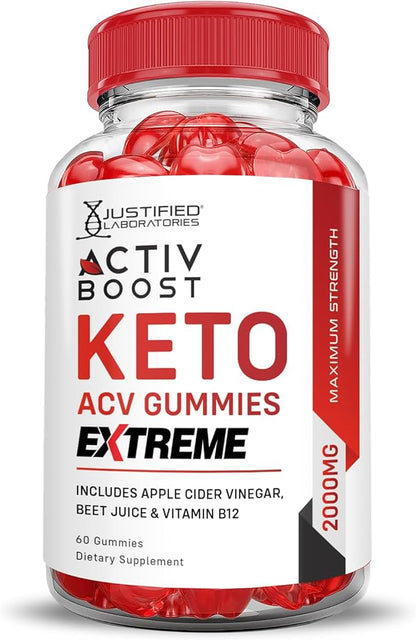 (3 Pack) Activboost Keto ACV Gummies Extreme 2000MG Active Boost Keto Gummies Apple Cider Vinegar Activ Boost Formulated with Pomegranate Beet Juice Powder B12 Vegan Non GMO 180 Gummys