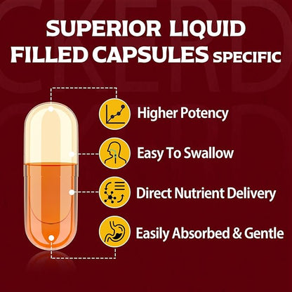 DHT Blocker for Men | Hair Growth Supplement with Saw Palmetto & Biotin - Hair Growth Vitamins - Hair Regrowth - Natural Hair Loss Supplements Liquid-Filled - Proprietary Herbal Blends (90 Capsules)