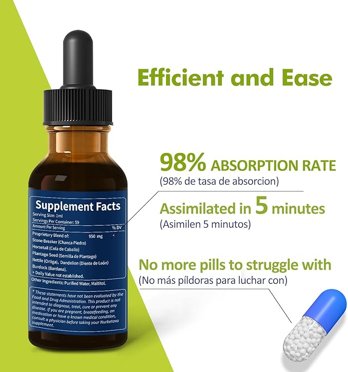 Chanca Piedra Herbal Tincture, Extract with Stone Breaker, for Kidney Stones Dissolve, Kidney Cleanse Support & Detox Support. 2oz