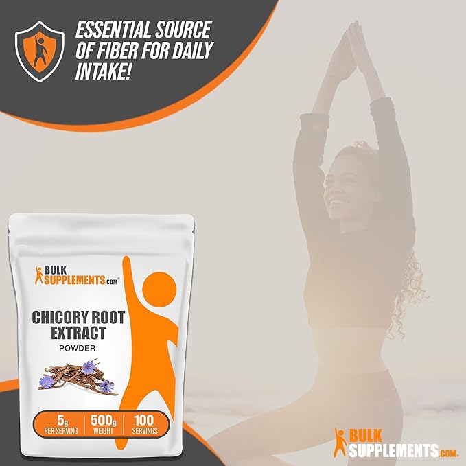 BulkSupplements.com Chicory Extract Powder - Chicory Root Supplement, Chicory Root Powder - Fiber Supplement, Gluten Free, 5g per Serving, 500g (1.1 lbs) (Pack of 1)