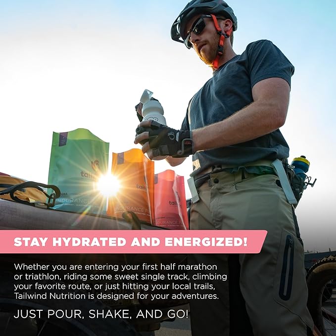 Tailwind Nutrition Endurance Fuel, Caffeine Drink Mix with Electrolytes, Non-GMO, Free of Soy, Dairy, and Gluten, Vegan, Tropical Buzz, 30 Servings