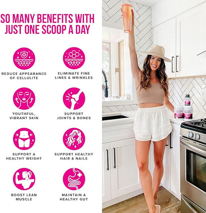 Hydrolyzed Collagen Peptides Powder for Women - Slimming Multi Collagen Burn Ultimate Beauty Complex with Hyaluronic Acid Vitamin C & Types I II III V and X Collagen for Women - Tropical Punch