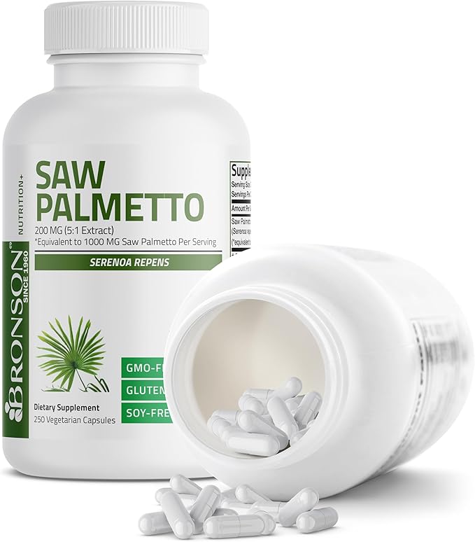 Bronson Saw Palmetto Extra Strength Supports Healthy Prostate Function & Urinary Health Support - Non GMO, 250 Vegetarian Capsules