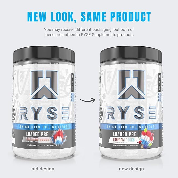 Ryse Loaded Pre Workout Powder Supplement for Men & Women | Pumps, Energy, Focus | Beta Alanine + Citrulline | 390mg Caffeine | 30 Servings (Freedom Rocks)