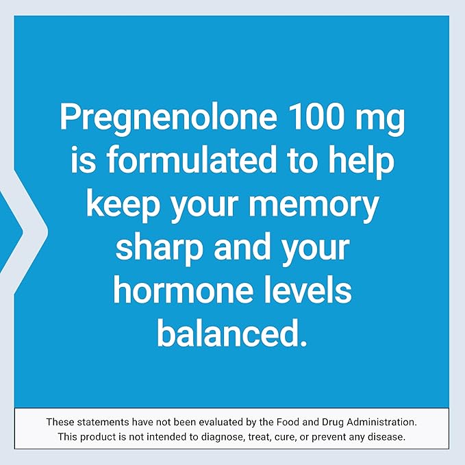 Life Extension Pregnenolone - Hormone Balance Supplement for Healthy Hormone Levels, 100 mg - Hormone Balance, Memory, Focus, Cognitive Health - Gluten-Free, Non-GMO, 100 Capsules