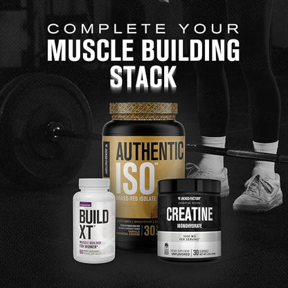 Jacked Factory Build-XT for Women - Muscle Builder for Women with VitaCherry, ElevATP, & Senactiv to Increase Muscle Growth, Muscle Recovery, & Boost Energy - 60 Count