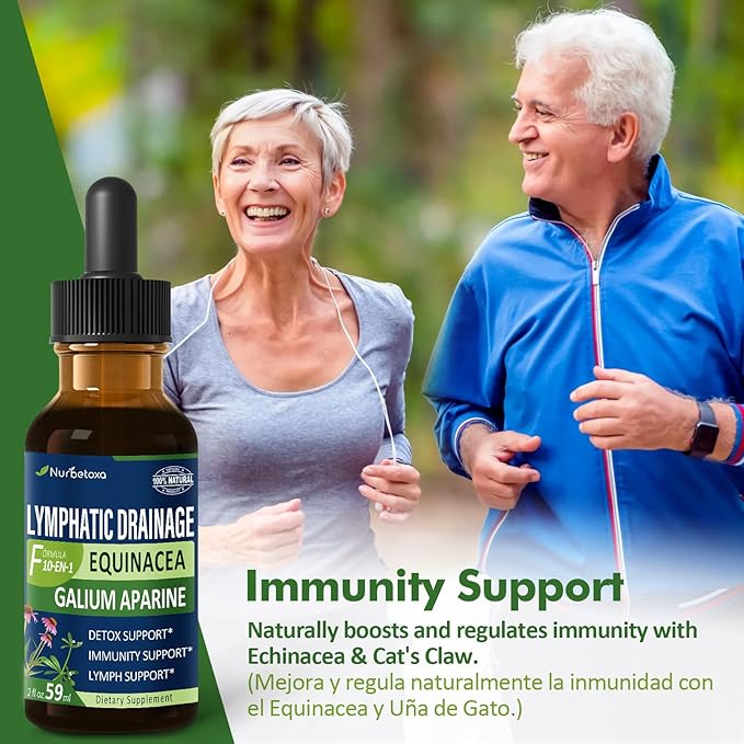 Cleavers Lymphatic Drainage Drops for Lymph System Detox Cleanse, Use with Lymph Massage Tool. 6oz