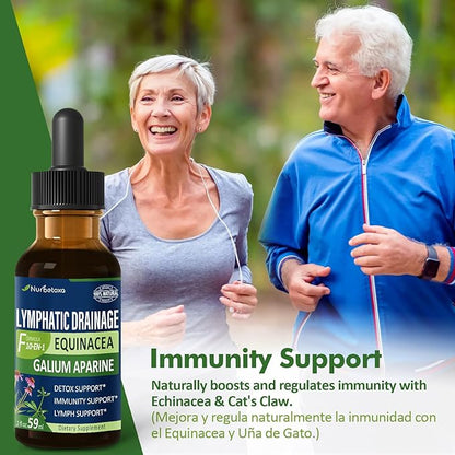 Cleavers Lymphatic Drainage Drops for Lymph System Detox Cleanse, Use with Lymph Massage Tool. 6oz