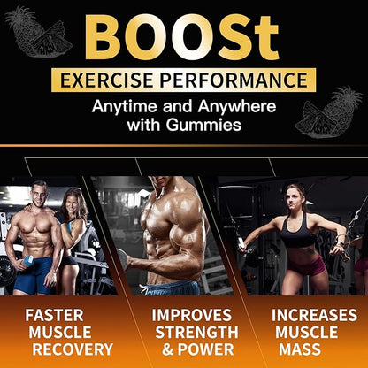 Creatine Monohydrate Gummies for Men & Women-5g of Creatine Monohydrate per Serving - Sugar Free,Vegan,Pineapple Flavor, 120 Count