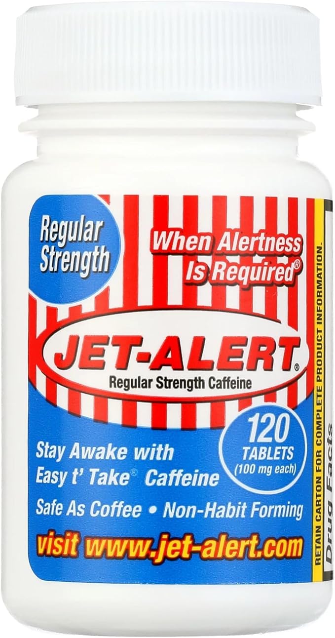 Jet-Alert 100 MG Each Caffeine Tab 120 Count - Pack of 3