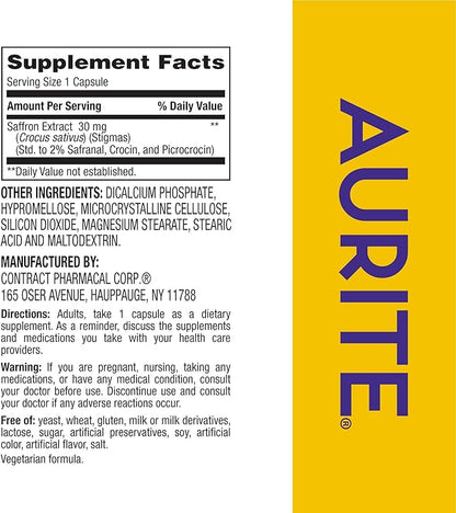 Saffron Supplement for Women & Men. 30 Count, Vegetarian Friendly, Non-GMO, Gluten-Free, Soy-Free (1 Month of Supply)