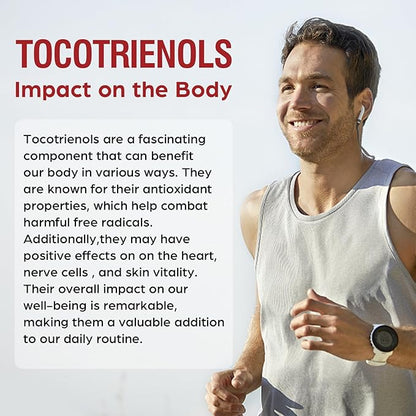 Tocotrienol Supplement Full Spectrum, Cutting-edge Fusion Technology,Tocotrienol Vitamin E-Tocotrienols 800mg,Powerful Antioxidant,Cardiovascular,Highest Absorption Rate -120 Liquid-Filled Capsules