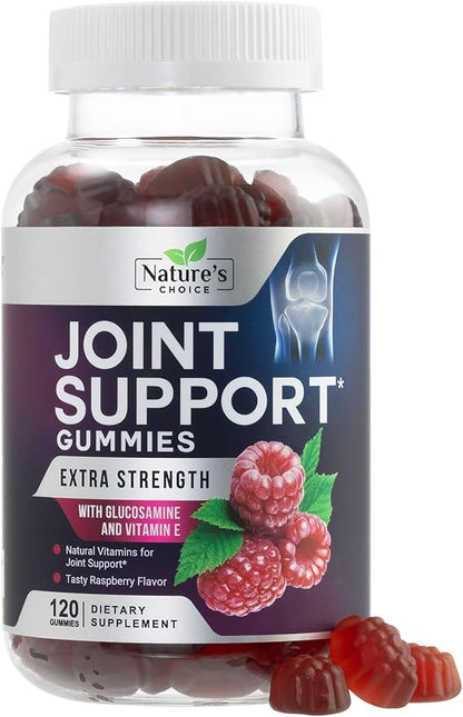 Joint Support Gummies Extra Strength Glucosamine Gummy Supplement with Vitamin E - Naturally Assists Cartilage & Joint Health & Flexibility Support - Best Support Chew for Men and Women - 120 Gummies