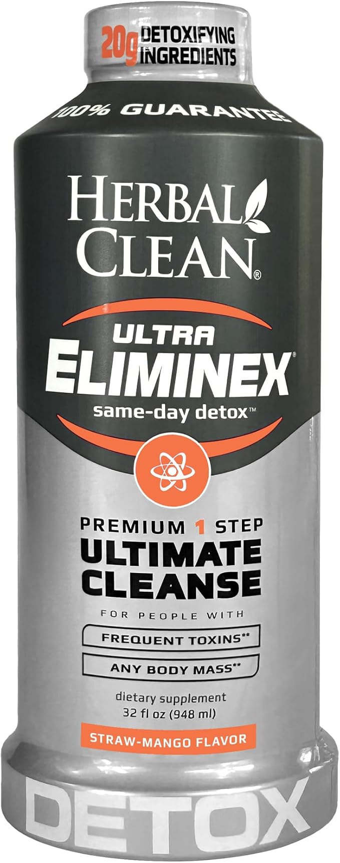 Herbal Clean - Ultra Eliminex, Premium 1 Step Ultimate Cleanse, Same-Day Detox, (Straw-Mango, 32 fl oz)