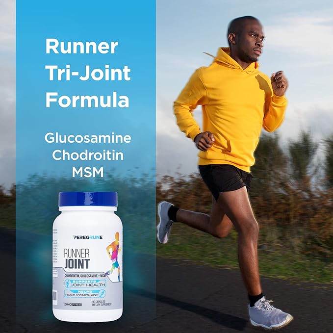 Runner Joint Support Supplement - Healthy Knees, Back, Cartilage, & Joints – Glucosamine Chondroitin MSM- GMP Certified Running Supplements and Joint Support for Athletes – 90 Capsules