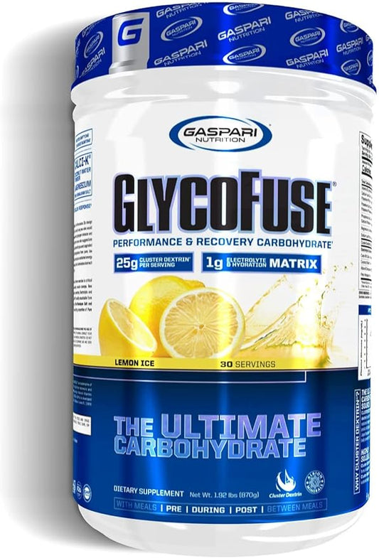 Gaspari Nutrition Glycofuse: Performance and Recovery Carbohydrate, 25g Cluster Dextrin and 1g Electrolyte and Hydration Matrix (30 Servings, Lemon Ice)