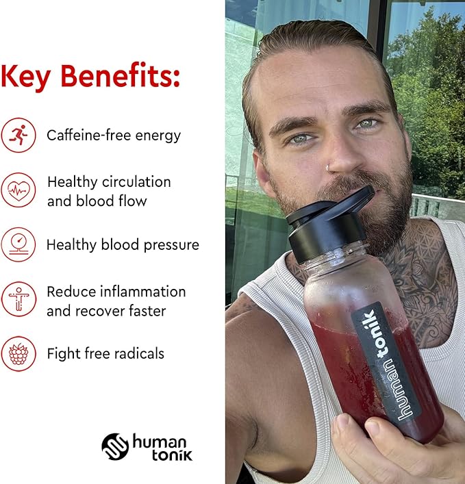 Red Tonik Superfood Powder |Beet Root |Mushroom |Turmeric |Daily Supplement with 13 Superfoods |Vitamins and Minerals |Boost Energy, Stamina |Post-Workout Recovery |Berry Flavor