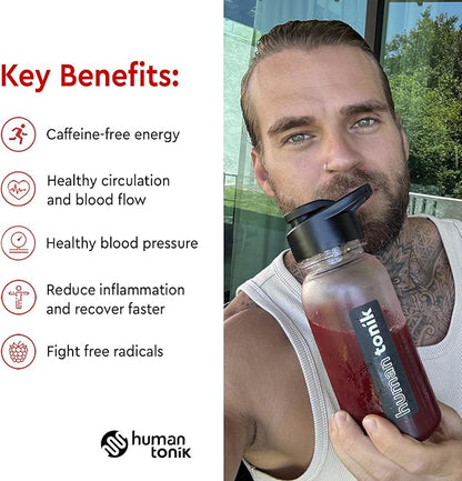 Red Tonik Superfood Powder |Beet Root |Mushroom |Turmeric |Daily Supplement with 13 Superfoods |Vitamins and Minerals |Boost Energy, Stamina |Post-Workout Recovery |Berry Flavor