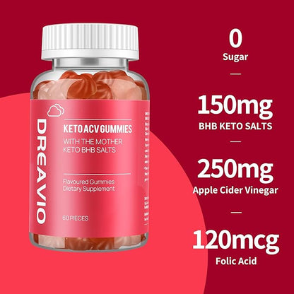 Keto ACV Gummies - Sugar Free ACV Keto Gummies Apple Cider Vinegar Gummies for Women & Men, Vegan Keto Apple Cider Vinegar Supplement 120 Gummies