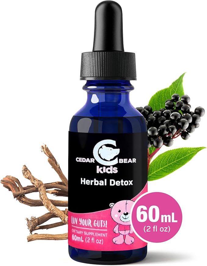 Cedar Bear Herbal Detox for Kids is a Liquid Herbal Supplement That Helps The Immune System & Protects Organs That are Often affected 2 fl oz / 60 ml