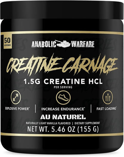 Creatine Carnage, Creatine HCL, Supports Optimal Strength, Endurance, Muscle Mass, and Fast Loading*