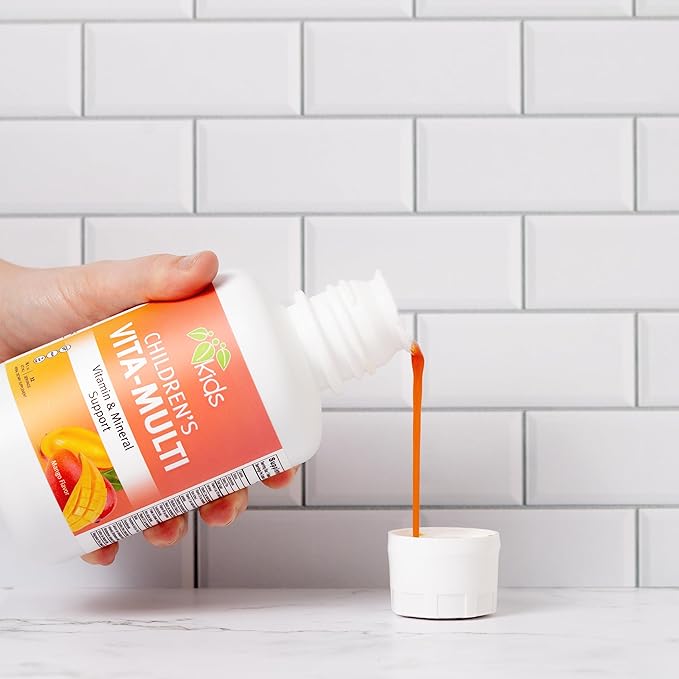 Mountain Meadow Herbs Children's Vita-Multi: Blended Vitamin & Mineral Supplement - Fast Absorbing Liquid Kids Vitamins with Fruits, Greens, and Eye-Protecting Lutein (16 oz.)