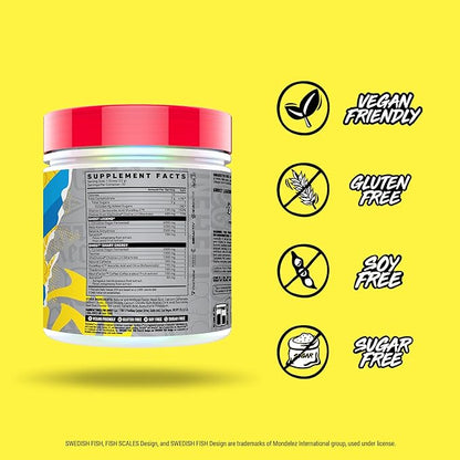 GHOST Legend V4 Pre-Workout Powder, Swedish Fish - 30 Servings – Pre-Workout for Men & Women with Caffeine, Choline, L-Citrulline, & Beta Alanine for More Pumps, Energy & Focus - Vegan Friendly