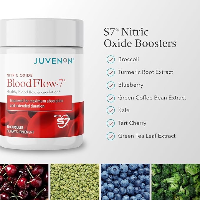 Juvenon BloodFlow-7 Nitric Oxide Supplement with Nitrosigine 60 Count (Pack of 5)