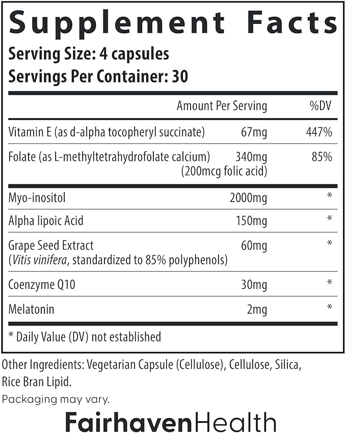 Fairhaven Health Ovaboost Fertility Supplements for Women | Conception for her Vitamins | Womens Ovulation & Egg Quality | Myo-Inositol, Folate & CoQ10 | Natural Fertility Support | 120 Capsules