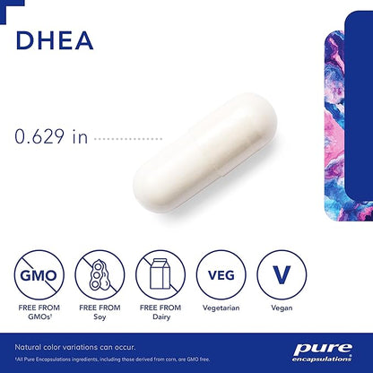 Pure Encapsulations DHEA 25 mg - Supplement for Immune Support, Hormone Balance, Metabolism Support, and Energy Levels* - with Micronized DHEA - 180 Capsules
