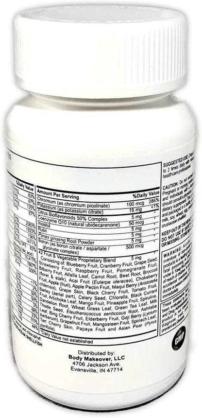 | Best Daily Multi Vitamin Formula | Supports Immune System| Increases Energy | Well Being Formula | Unique Fruit and Veggie Blend (60 Easy to Swallow Liquid Caps)