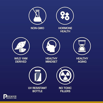 Premier Research Labs Premier DHEA - DHEA Supplement for Women & Men, Pure DHEA 25mg, Hormone Support for Healthy Aging, Wild Yam DHEA, Vegan Friendly - 60 Vegetarian Capsules