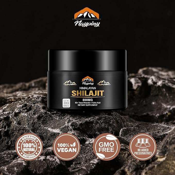 Shilajit Pure Himalayan Organic Resin - 800mg Maximum Potency Natural Organic Shilajit Resin with 85+ Trace Minerals & Fulvic Acid for Energy, Immune Support, Men & Women, 30 Grams