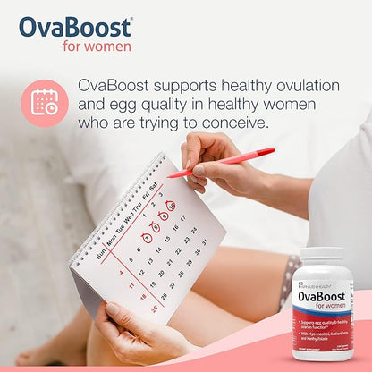 FertilAid for Women & Ovaboost Combo, Female Fertility Supplement & Natural Fertility Vitamin with Myo-Inositol, Vitex & Vitamins to Support Ovulation, Cycle Regularity & Egg Quality, 1 Month Supply