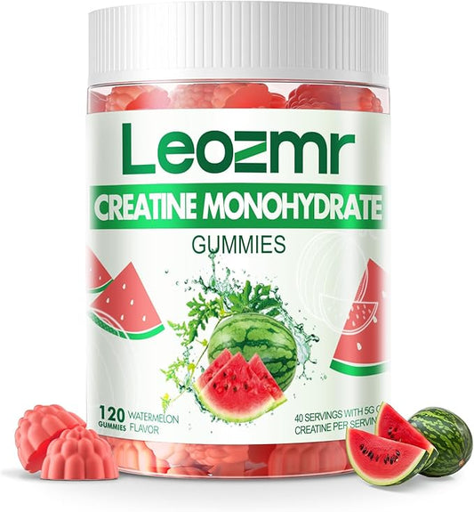 Creatine Monohydrate Gummies 5000mg for Men & Women, Chewables Creatine Monohydrate Supplement(120 Count)- Watermelon 120 Gummies