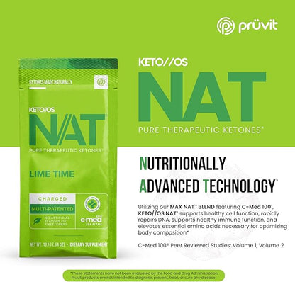 Keto//OS NAT Lime Time Keto Supplements – Charged - Supplement for Men and Women (20 Count)