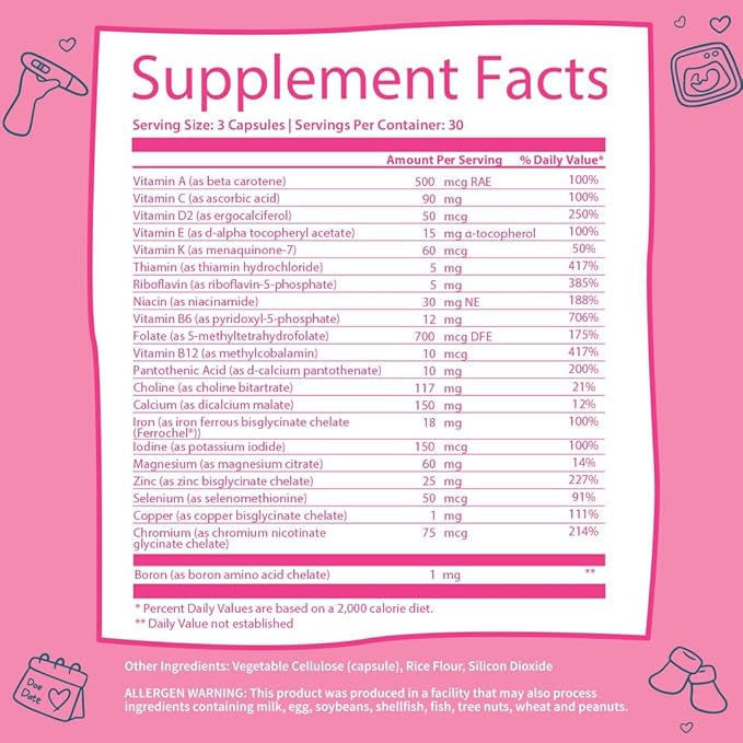 GOBIOTIX Prenatal Vitamins for Women | Vitamins with Iron, Calcium, Vitamin D2, C, Zinc & Folic Acid for Pregnant Women | Pre & Post Pregnancy - Once Daily Multivitamin Capsules, Non-GMO