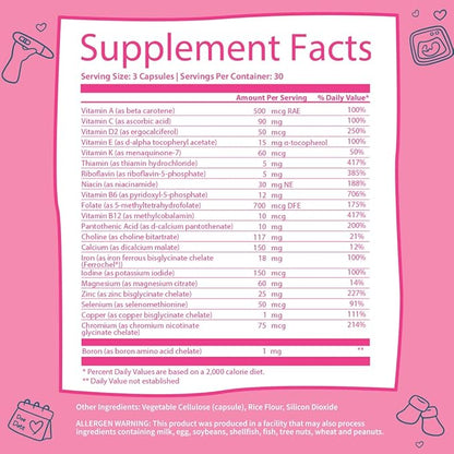 GOBIOTIX Prenatal Vitamins for Women | Vitamins with Iron, Calcium, Vitamin D2, C, Zinc & Folic Acid for Pregnant Women | Pre & Post Pregnancy - Once Daily Multivitamin Capsules, Non-GMO