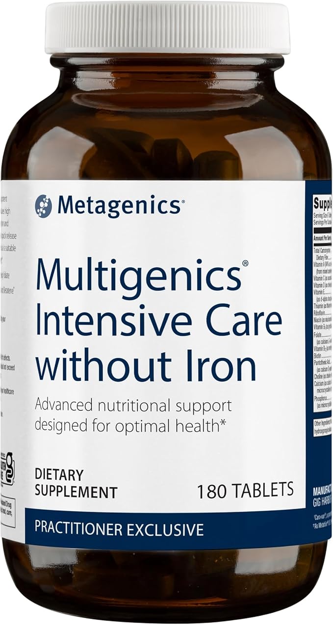 Metagenics Multigenics Intensive Care Without Iron - Multivitamin - Dietary Supplements for Everyday - with Quercetin, Beta-Carotene, Ascorbic Acid & More - Non-GMO - Gluten-Free - 180 Tablets
