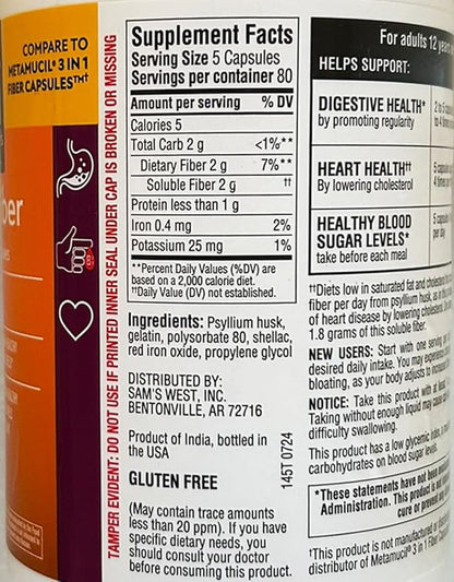 Member's Mark Fiber Capsules 2Pack (400 Count) Liquids, Toothpaste, etc. for at Least