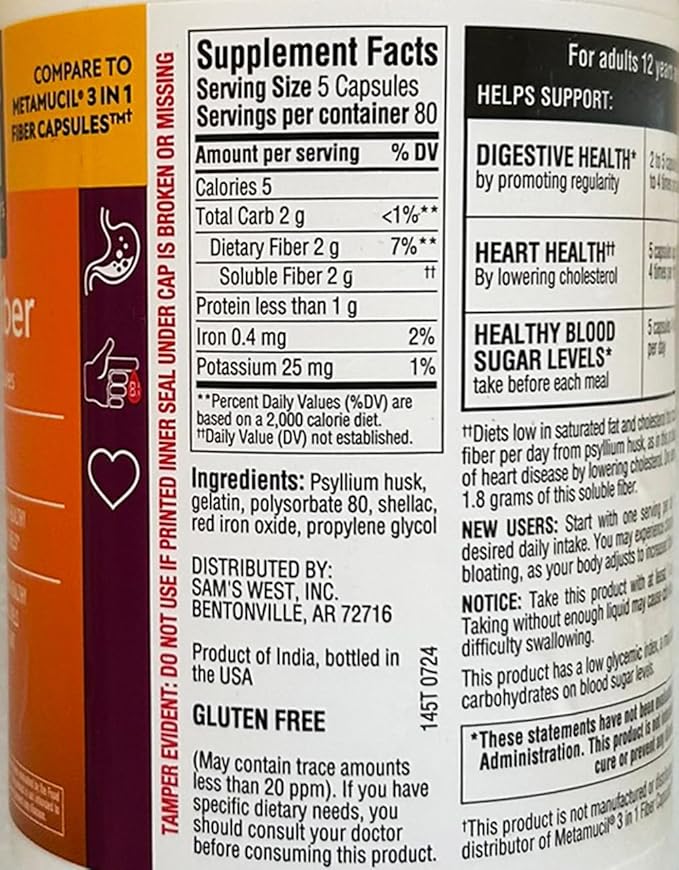 Member's Mark Fiber Capsules 2Pack (400 Count) Liquids, Toothpaste, etc. for at Least