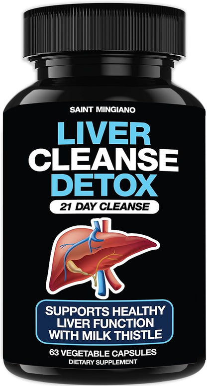 Liver Cleanse Detox & Repair - 21 Day Cleanse - Natural Liver Support Supplement with Milk Thistle, Dandelion Root, Spinach Leaf, and Artichoke Extract for Liver Health