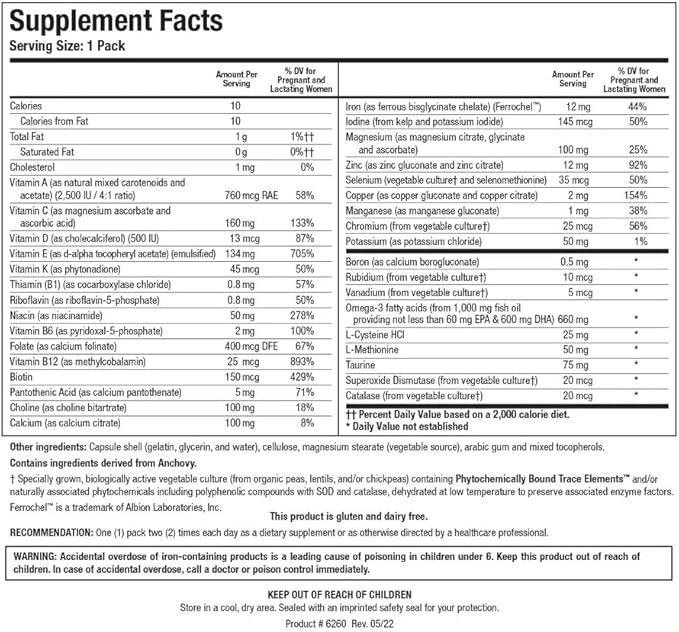 Biotics Research Pre Natal Packs™ Pre Natal Nutrition Support. Post Natal Formula. Includes Omega3s. Iodine and Folate. Nutritional Needs for Pregnant, Lactating and Women Wishing to Conceive. 60 Pack