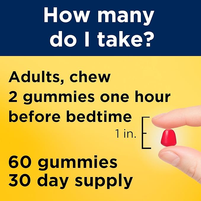 Nature Made Melatonin 10mg per serving Gummies, Maximum Strength Dosage, 100% Drug Free Sleep Aid for Adults, 60 Melatonin Gummies, 30 Day Supply